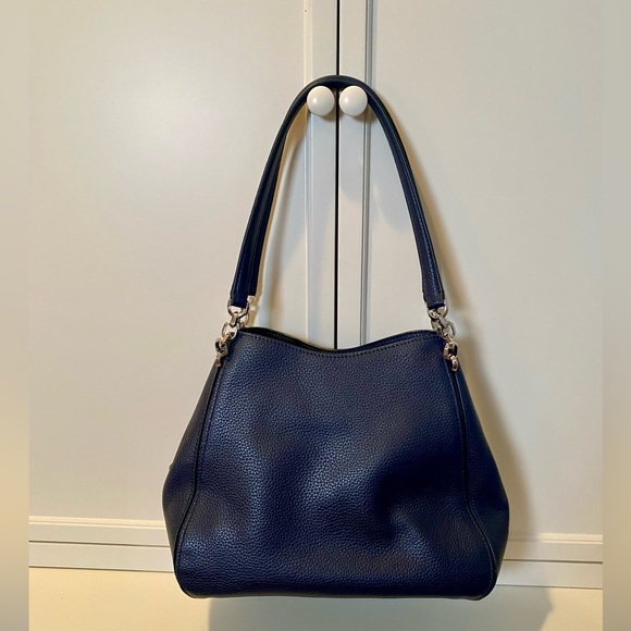 Kate Spade - Hailey Medium Pebbled Leather Shoulder Bag - Navy - Picture 6 of 10